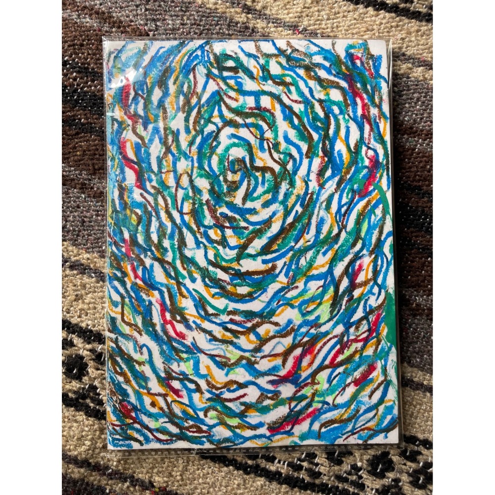 O Original Abstract Painting 7x10" Spiritual Aura – Vibrant Wall Art